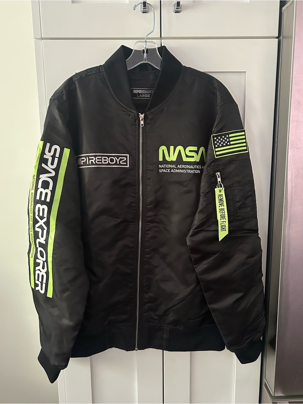 RARE Mpireboyz x Nasa NYC Car Culture Black Bomber Jacket BMW M5 Size L